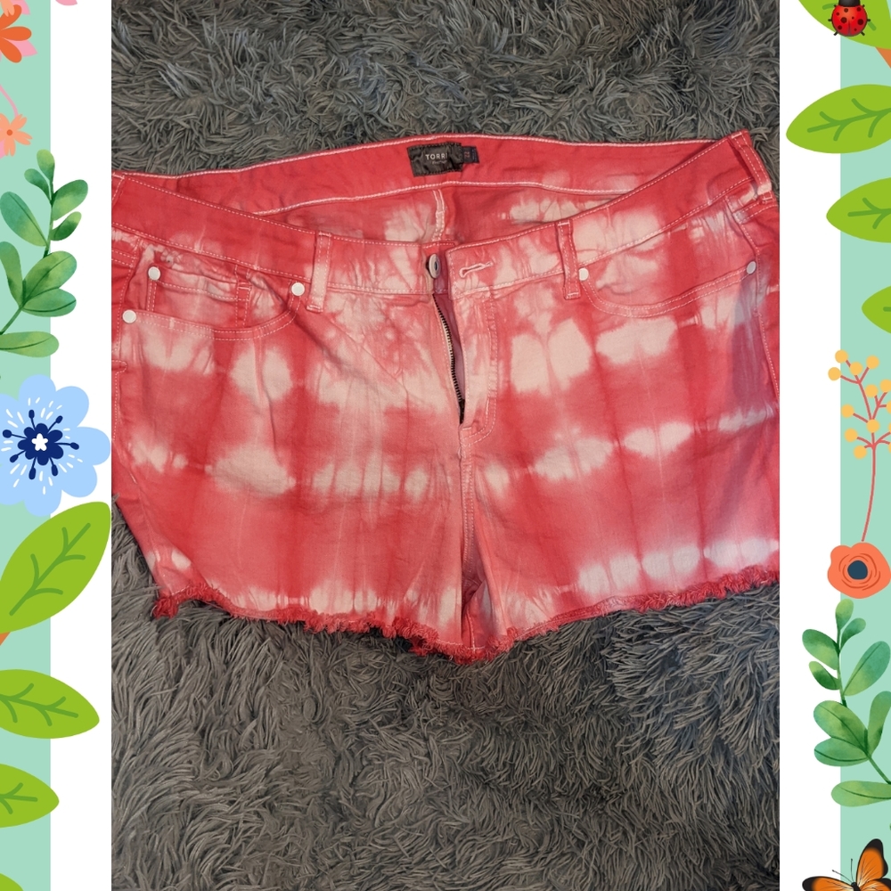 Pink & White Tie Dye Shorts